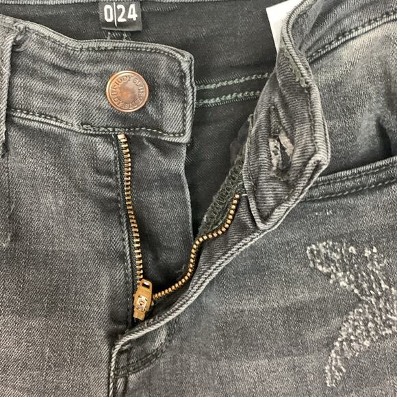 Judy Blue 0 24 black skinny fit denim jeans distressed raw hem cute casual basic - Picture 7 of 12